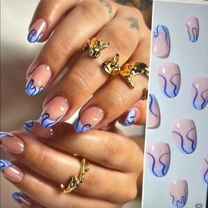 Gold and Blue Nail Art Set